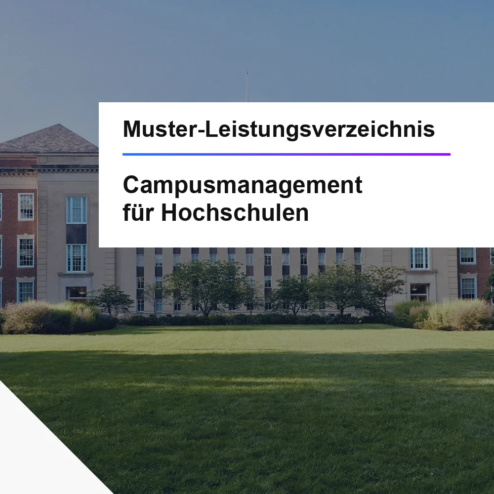 Muster-LV Campusmanagement f&uuml;r Hochschulen &ouml;ffentliche Ausschreibung