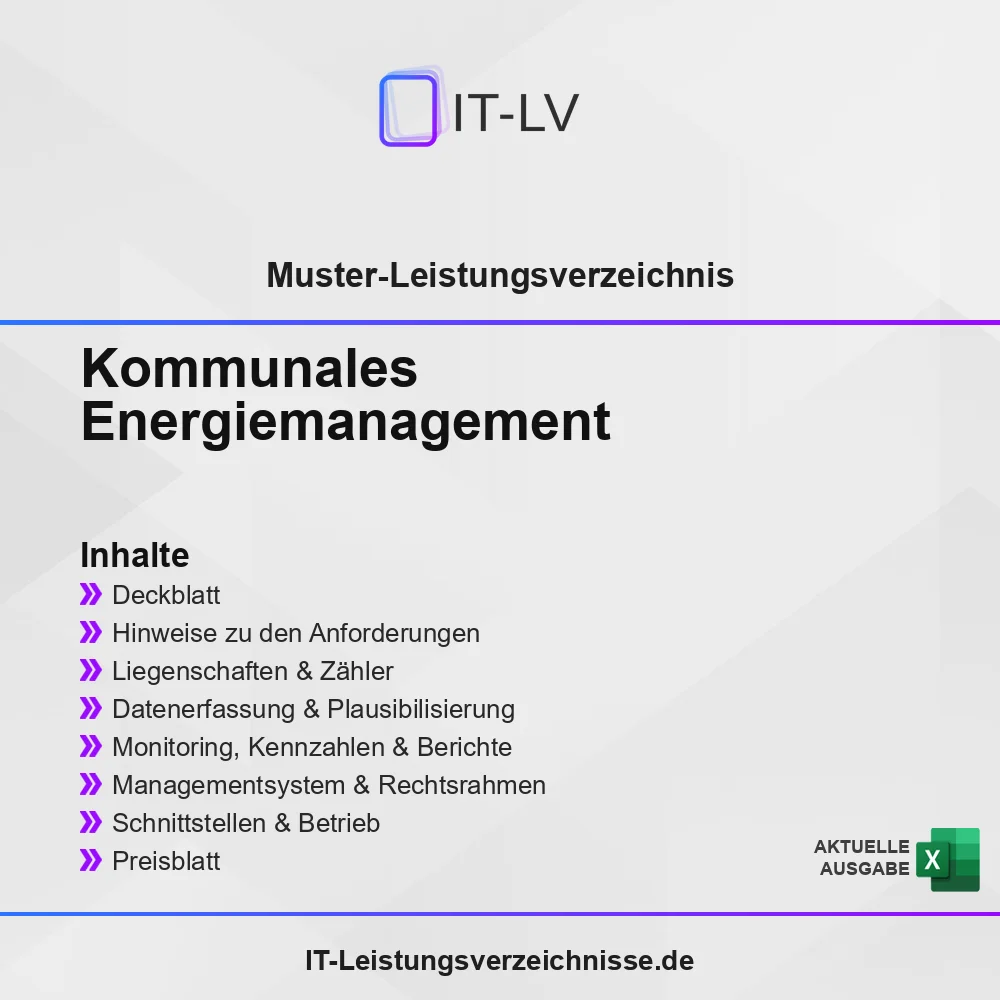 Inhaltsübersicht Muster-LV: Kommunales Energiemanagement Inhaltsübersicht Muster-LV: Kommunales Energiemanagement