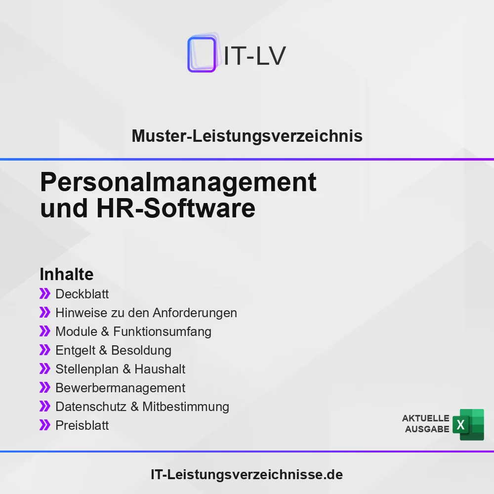Inhaltsübersicht Muster-LV: Personalmanagement und HR-Software Inhaltsübersicht Muster-LV: Personalmanagement und HR-Software