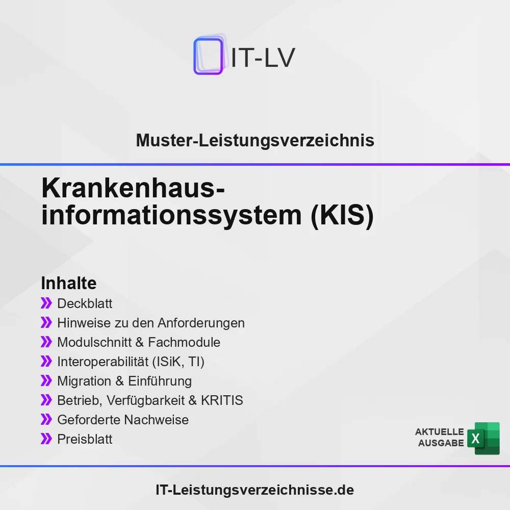 Inhaltsübersicht Muster-LV: Krankenhausinformationssystem (KIS) Inhaltsübersicht Muster-LV: Krankenhausinformationssystem (KIS)