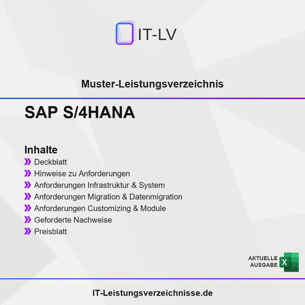 Inhaltsübersicht Muster-LV SAP S/4HANA