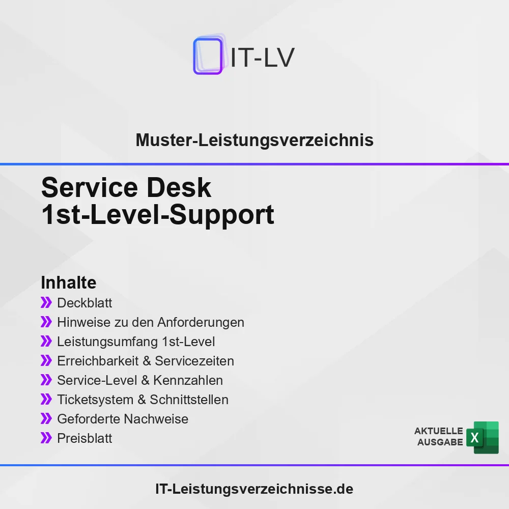 Inhaltsübersicht Muster-LV: Service Desk und 1st-Level-Support Inhaltsübersicht Muster-LV: Service Desk und 1st-Level-Support