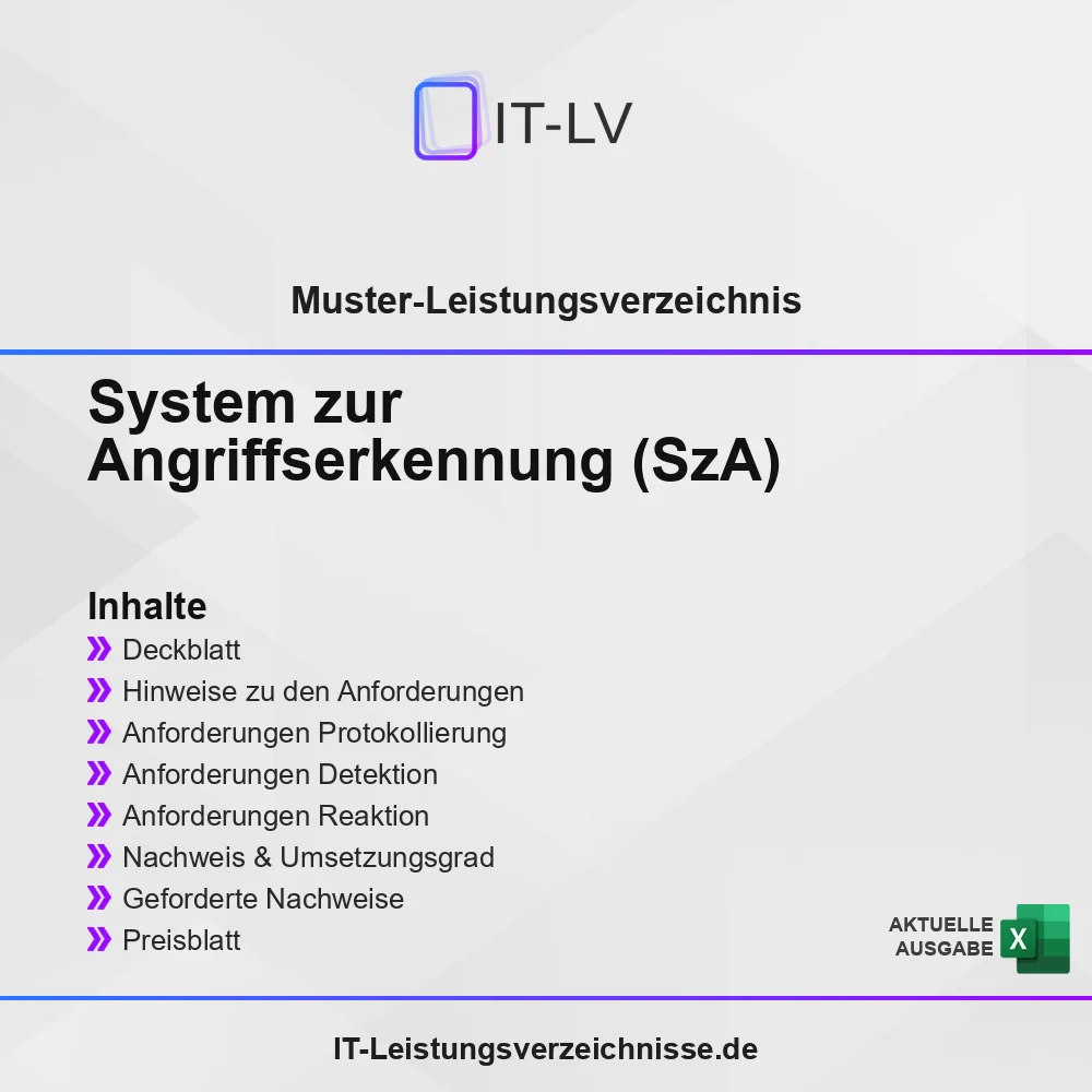 Inhaltsübersicht Muster-LV System zur Angriffserkennung (SzA) Inhaltsübersicht Muster-LV System zur Angriffserkennung (SzA)