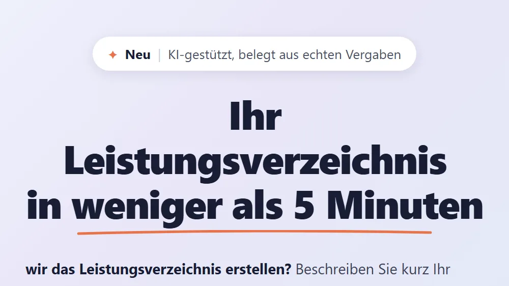 KI-Leistungsverzeichnis-Generator