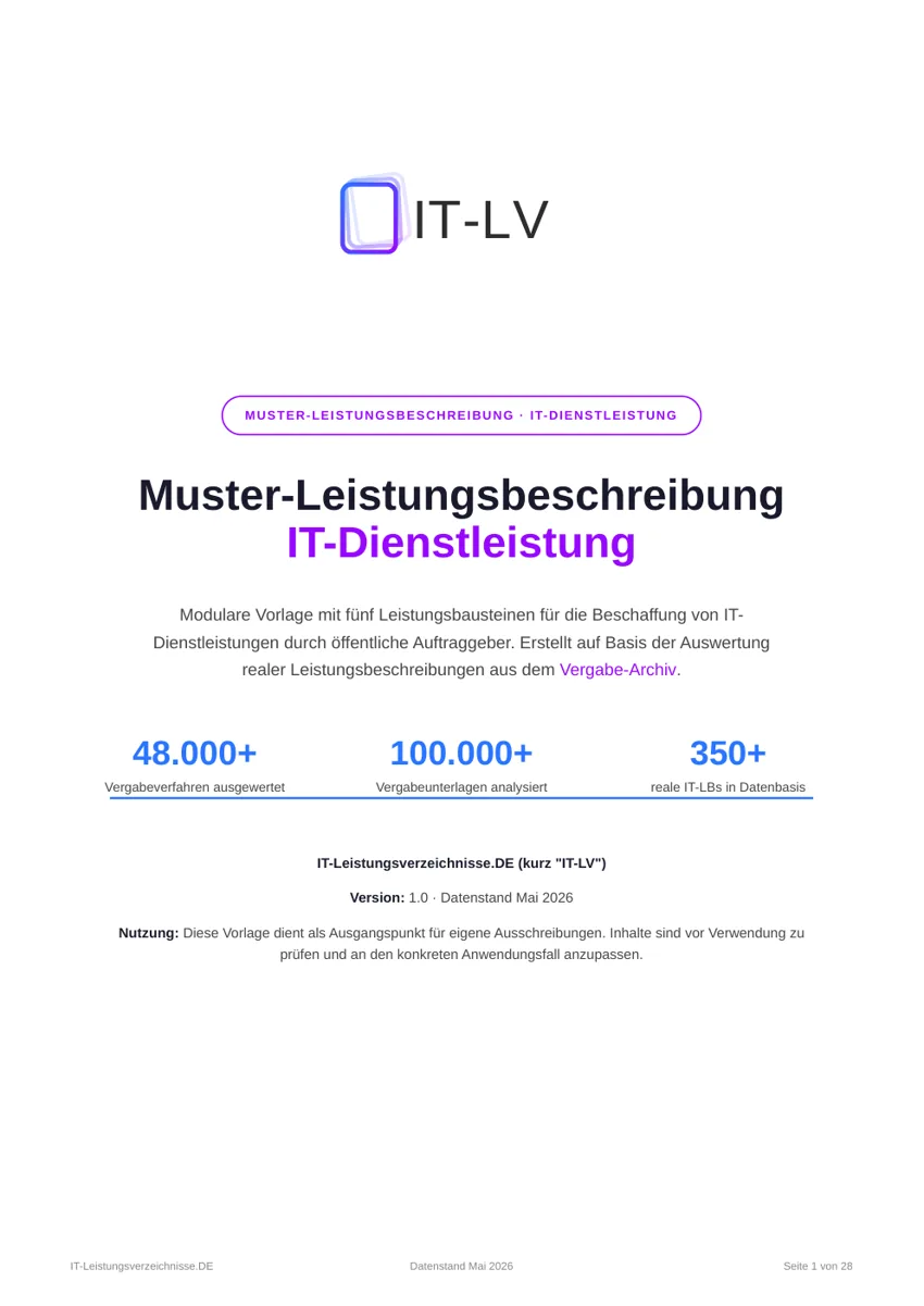 Muster-Leistungsbeschreibung Vorschau Seite 1