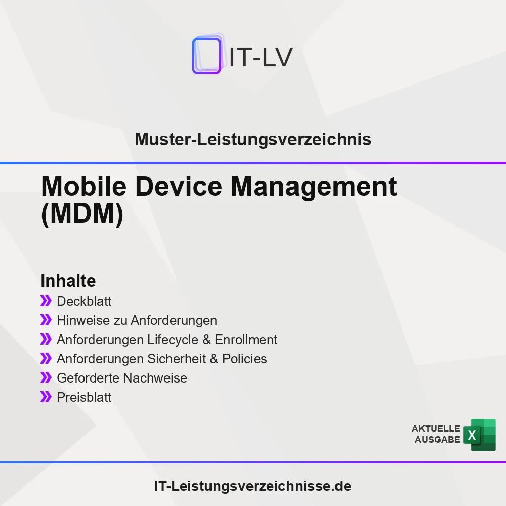 Inhaltsübersicht Muster-LV MDM Mobile Device Management