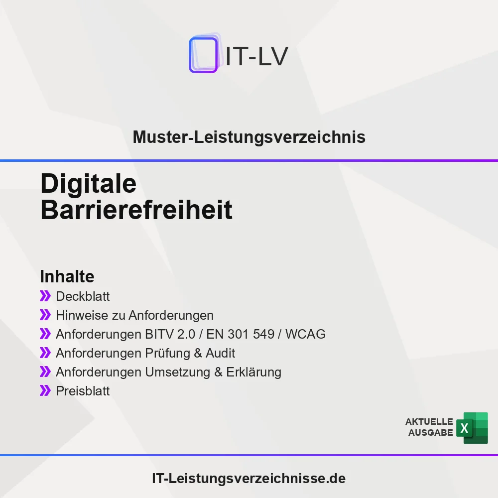 Inhaltsübersicht Muster-LV Digitale Barrierefreiheit